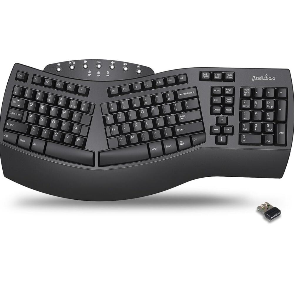 Perixx Periboard-612B Wireless Ergonomic Keyboard Bluetooth Dual Mode